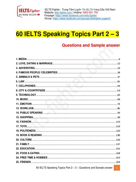 ielts speaking topics 2023 pdf download